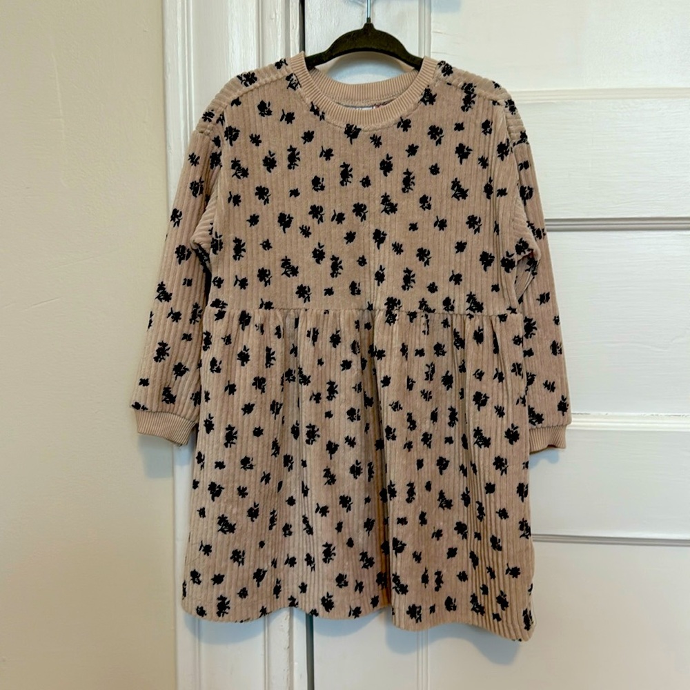 Zara floral and corduroy dress